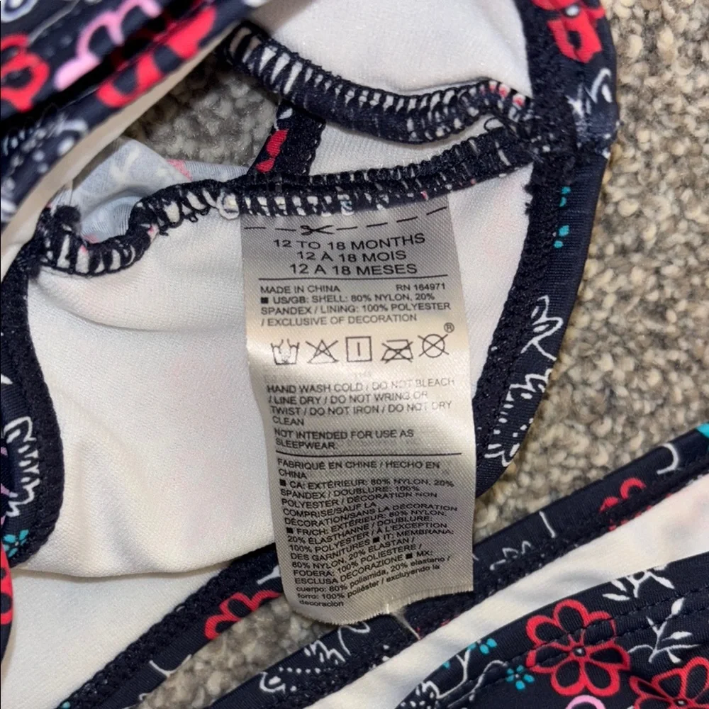 Janie and Jack Blue and Red Bikini Swimwear Size 12-18 months